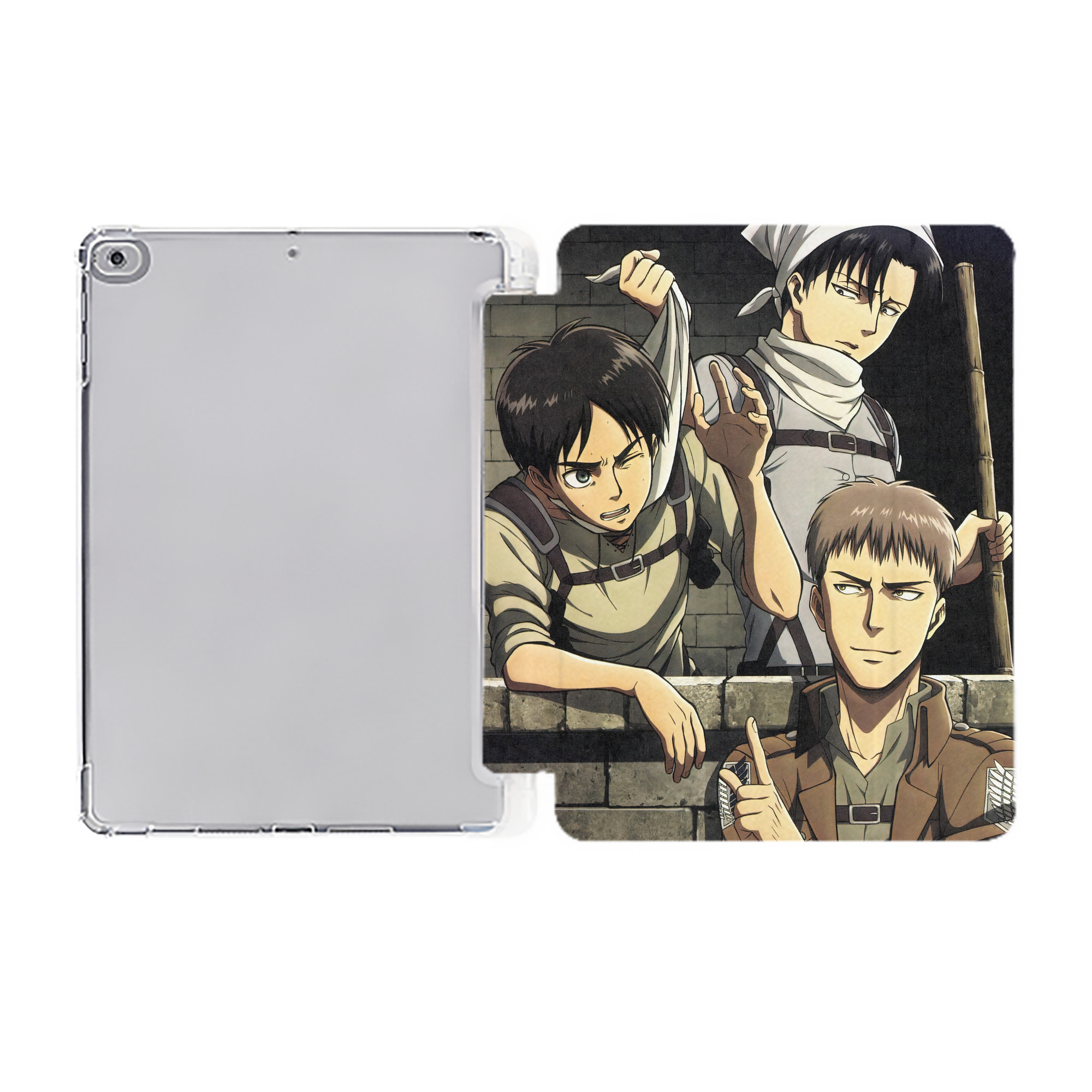 （画像用） 進撃の巨人 Attack on Titan IPad ケース ペン収納付き 三つ折りスタンド PUレザー×シリコン 対応機種9.5/10.5/10.9インチ